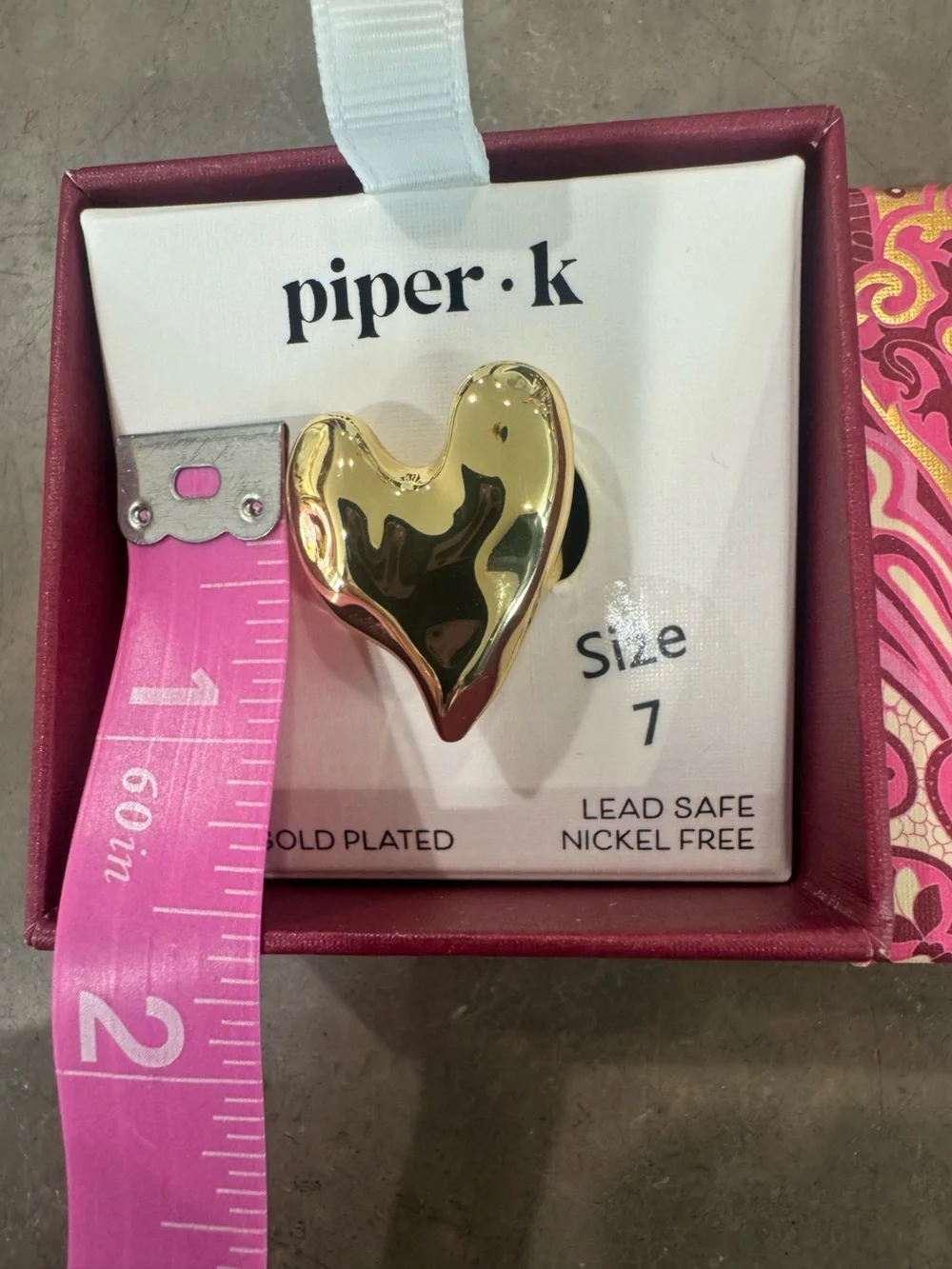 Piper•K Gold Heart Ring💛Shiny FUN Finish,very versatile, other sizes available